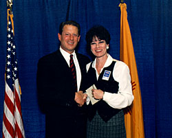Photo of Cate Stetson with Vice President Gore